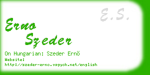 erno szeder business card